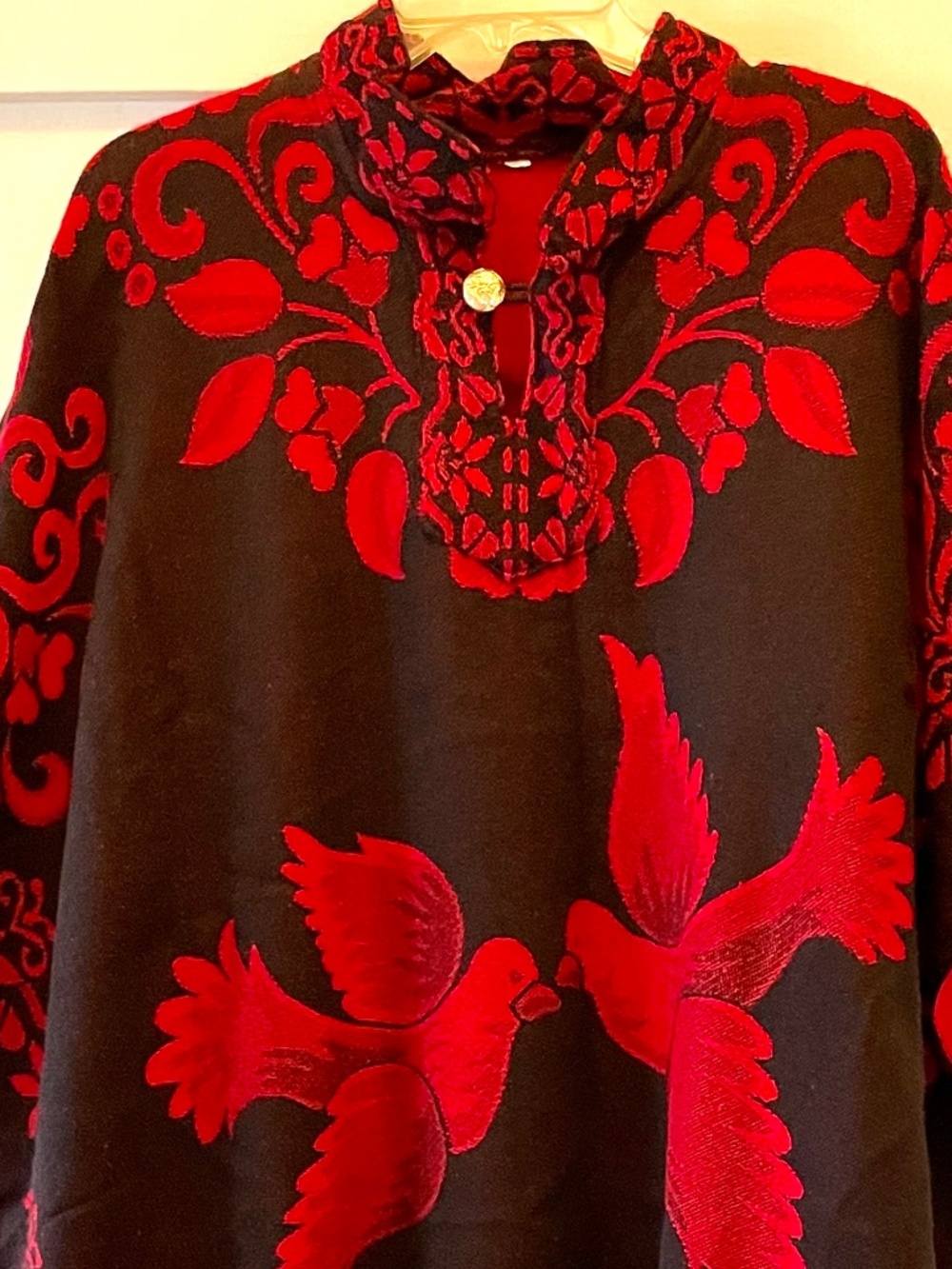 Festive Mexican Poncho Artisanal Vintage